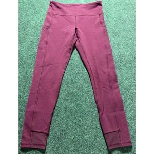 Ivivva‎ by Lululemon Burgundy Maroon Leggings Mesh Side Panels Girls Size 12